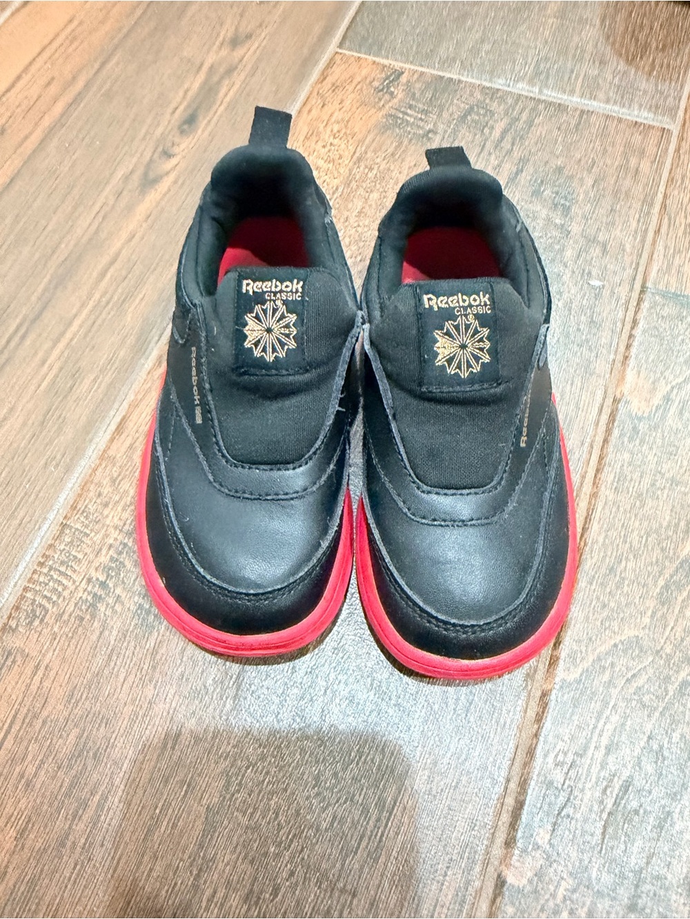 Reebok Kids Black Sneakers with Red Soles